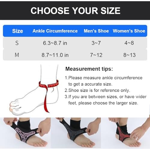 2 Pack Ankle Brace & Elastic Supports for Men & Women, Ankle Support Ankle Compression Sleeve, Plantar Fasciitis Relief Achilles Tendonitis Brace Achilles Tendonitis Wrap (Gray, S/M)