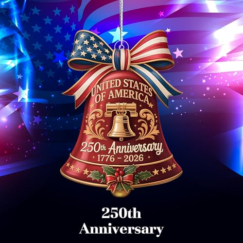 Red 250th Anniversary Liberty Bell Ornament | USA Patriotic Decor