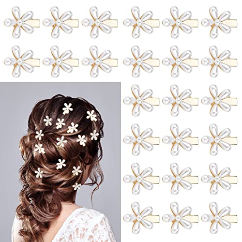 CUBACO Mini Metal Daisy Hair Claw Clips 12 Pcs White Flower Hair Accessories