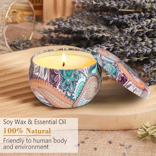 OFUN 4-Pack Scented Soy Wax Candle Gift Set for Home, Spa, and Relaxation