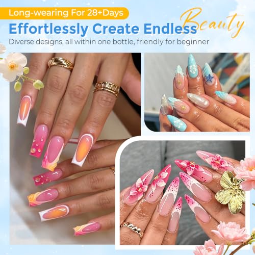 Luckyfairy Clear Blooming Gel Nail Polish 15ml - Watercolor Marble Art