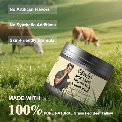 OLACLUK Grass-Fed Beef Tallow Honey Balm, Whipped Organic Skin Moisturizer