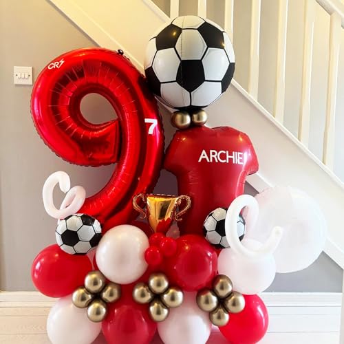 22-Inch Metallic Soccer Foil Balloons - 6 Pack for Sports Theme Parties