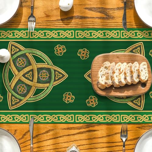 St. Patrick's Day Table Runner - 13x72 Inch Shamrock Decor