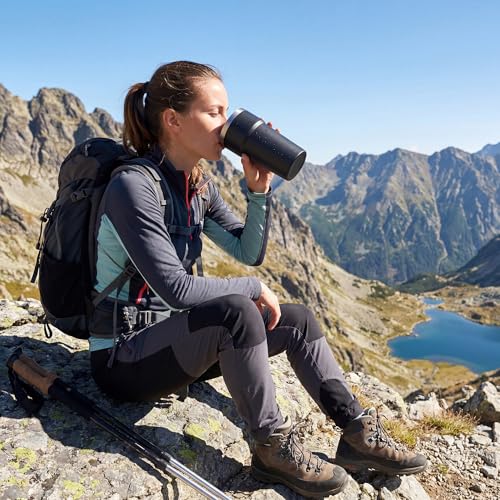 MEWAY 16oz Black Tumbler - Double Wall Insulated Travel Mug