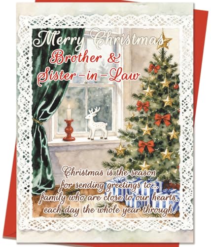 Funny Christmas Card for Brother & Sister-in-Law - 8x5.3 in
