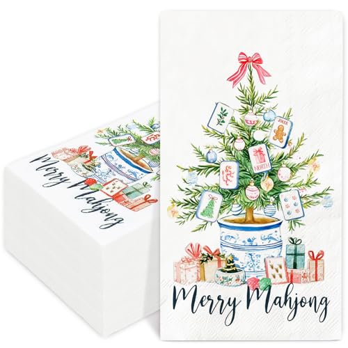 Christmas Party Paper Napkins - 100 Pcs Holiday Dinner Table Decor