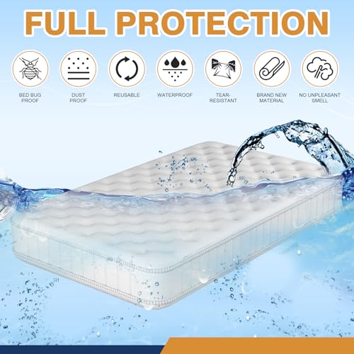 PROWEE Twin Mattress Bags for Moving & Storage - 2 Pack, 1.5 Mil Waterproof