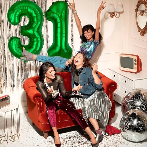 40 Inch Number 1 Foil Balloon - Green Helium Birthday Decoration