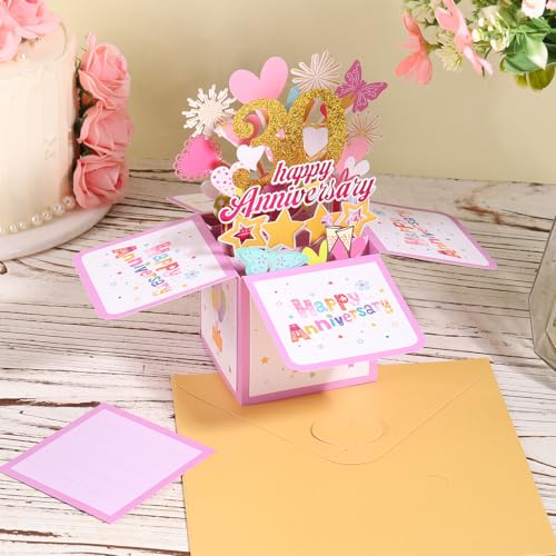 Colorful 3D Anniversary Pop-Up Card with Heart & Butterfly
