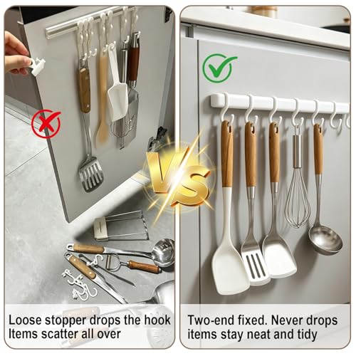 Adjustable Self-Adhesive Cabinet Door Hooks with 8 Hooks