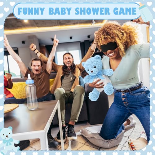 Baby Shower Bottle Chug & Diaper Games Set - Blue Bear Variation of THIS listing