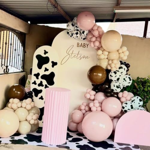 Froova 12-Inch Cowgirl Balloons Set - Cow Print & Pink Western Party Decor
