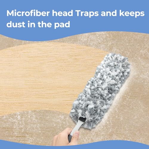 Microfiber Duster with Washable Head - 2 Pack for Home Cleaning
