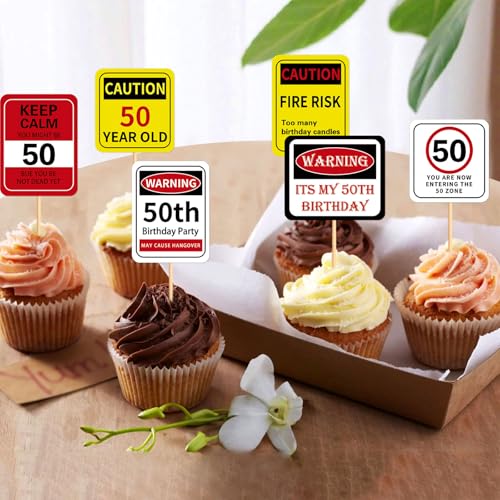 36Pcs 50th Birthday Cupcake Toppers - Cheers to 50 Years