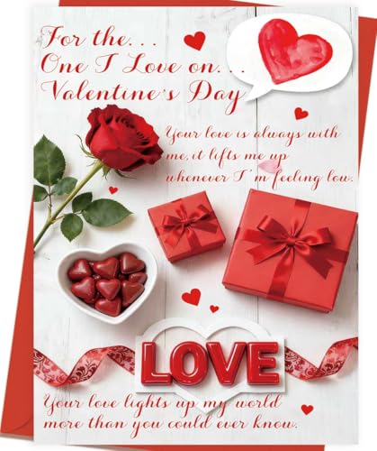 OJsensai Romantic Rose Valentine's Day Card for Him and Her