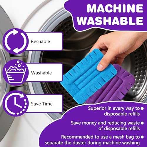 Reusable Fleece Duster Refills - Washable Cleaning Pads, 5 Pack