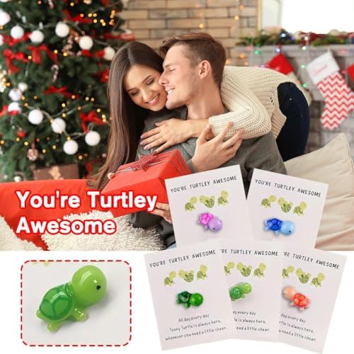 Mini Pocket Hug Turtle Card Purple Inspirational Gift Greeting Card