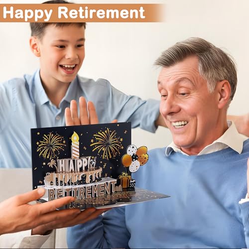 Airpark Black 3D Pop Up Retirement Card - Unique Greeting for Men & Women