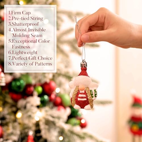 Valery Madelyn Christmas Ornaments Set - Red, Green & White Whimsical Holiday Decorations, 50 pcs