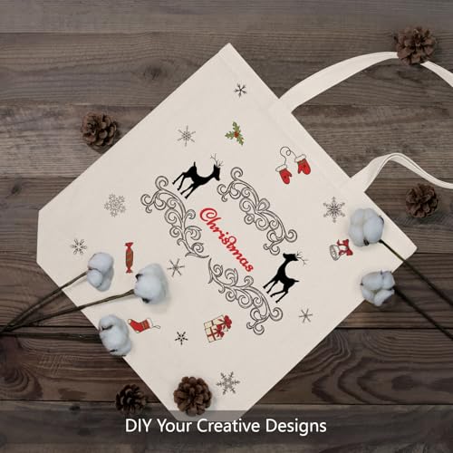 TOPDesign Reusable Cotton Tote Bag - 15"x16" with 4" Gusset for DIY & Grocery