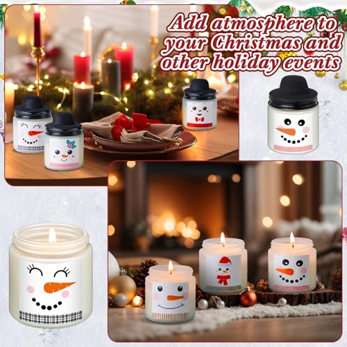 Christmas Snowman Candles Set - 24 Pcs Holiday Gift with Mini Hats