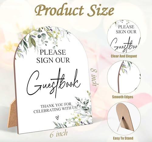 Wedding Guestbook Sign - 6x8 Inch Wooden Tabletop Decor