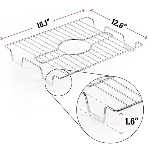 DecorRack Metal Sink Protector Grid, 16 x 13 Inch Chrome Dish Rack