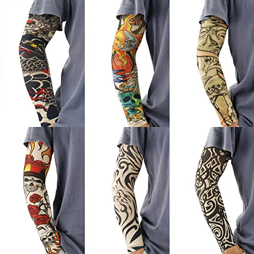 YARIEW Tattoo Sleeves for Men - 12-Piece Fake Tattoo Arm Sleeves