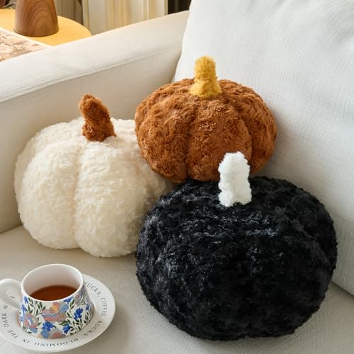 Pumpkin Decorative Pillow - Plush Autumn Cushion for Couch & Bed
