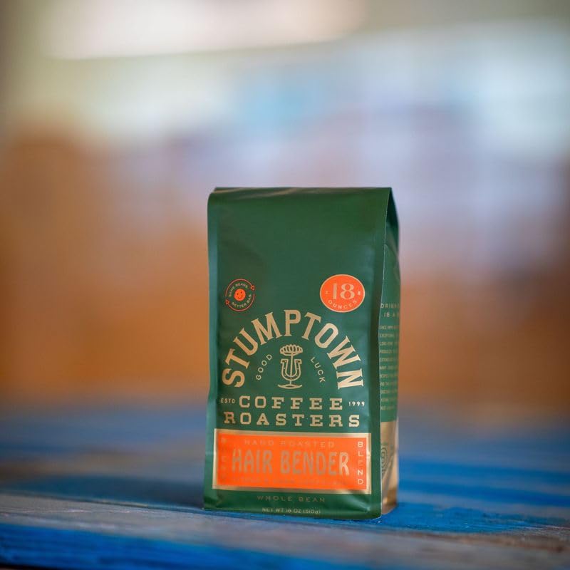 Stumptown Coffee Roasters Medium Roast Whole Bean Coffee - Hair Bender 18 Ounce Bag with Citrus & Dark Chocolate Notes