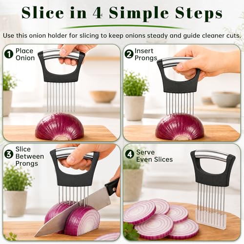 Hydro2Go Stainless Steel Onion Slicer with Protective Cover