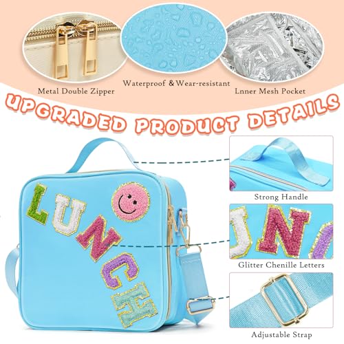 Cute Insulated Lunch Bag for Kids and Teens - Waterproof Nylon, Adjustable Strap