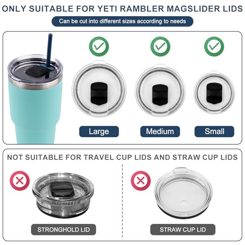 PEUTIER 5-Pack Reusable Silicone Straws with Dust-Proof Baffle for Yeti Tumblers, Blue