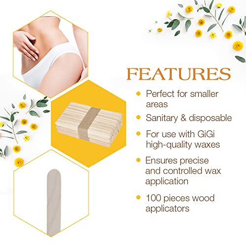 GiGi Small Wooden Wax Applicator Sticks for Facial and Eyebrow Waxing