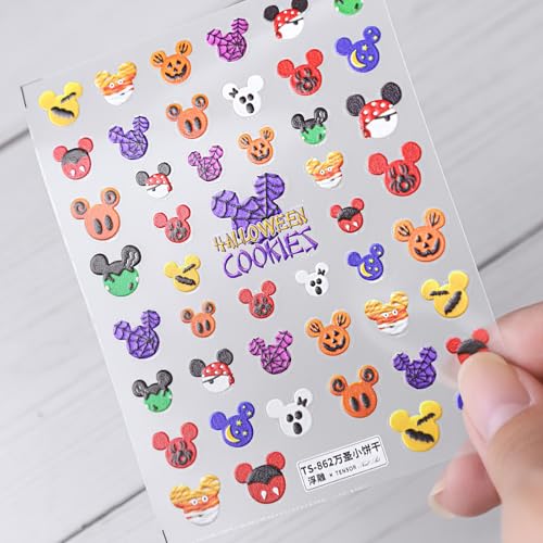 5D Embossed Halloween Nail Stickers Self-Adhesive Art Decals