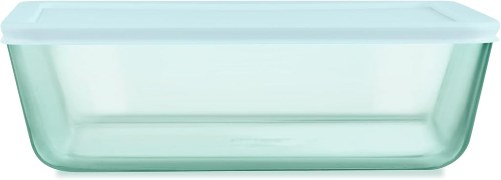 Pyrex Colors Tinted Glass Food Storage Container - 11 Cup, BPA-Free Lids, Aqua | Microwave & Dishwasher Safe