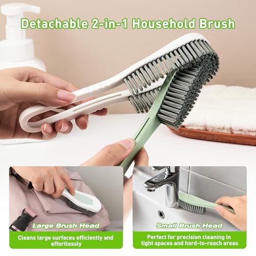2PCS Detachable Shoe Cleaning Brush Set with Comfort Grip