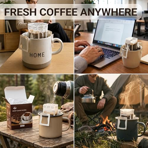Granatan Disposable Drip Coffee Filter Bags - 100 Pack for Travel & Camping