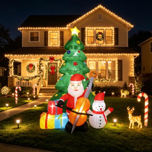 2M Christmas Inflatable Santa Claus & Tree Yard Decor Set