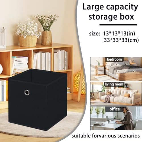 13-Inch Black Collapsible Fabric Storage Cube - 1 Pack