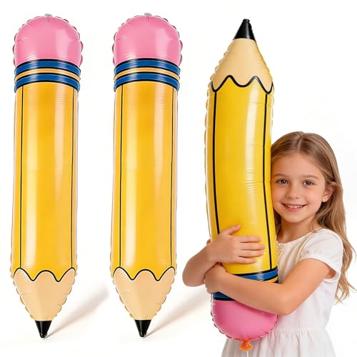 27 Inch Pencil Balloons for Back to School Decorations - 2 Pack