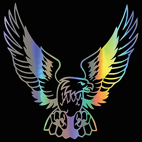 3D Holographic Silver Eagle Decal Sticker for Car Windows - 6"