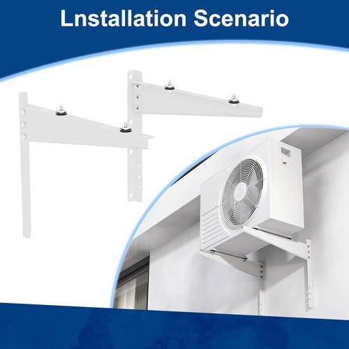 ZUAVIALA Outdoor Mini Split Wall Mounting Bracket for 9000 Btu to 18000 Btu Ductless Mini Split Air Conditioner AC Heat Pump Systems, Heavy Duty AC Support Bracket for Outside, Holds Up to 330lbs