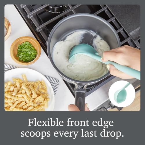 Tovolo Flex Core Silicone Soup Ladle - Aqua Heat Resistant Kitchen Utensil