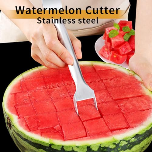 Yeabomy 2-in-1 Stainless Steel Watermelon Fork Slicer Tool