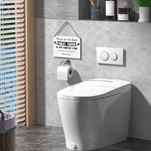 Rustic Wood Do Not Flush Bathroom Sign - Toilet Paper Only Wall Decor