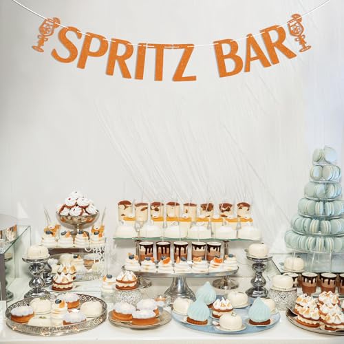 Spritz Bar Banner - Glitter Orange Citrus Party Decor