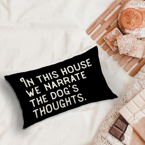 Funny Dog Lumbar Pillow Cover for Dog Lovers | 12x20 Inch Farmhouse Decor