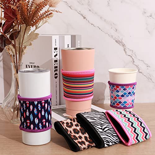 Patelai 6-Pack Reusable Coffee Cup Sleeves for 12-20oz Cups